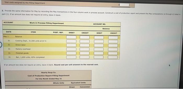 inventory of work in Process --Ring on April 1 and debits to