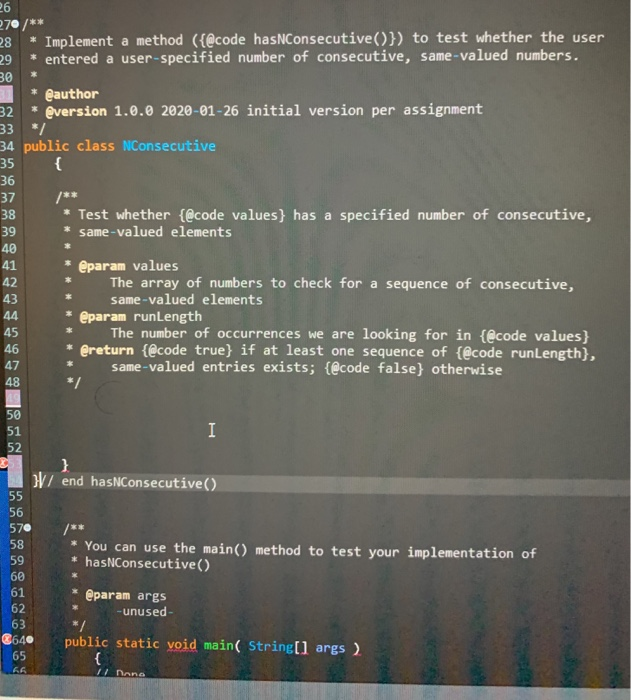 values, int runLength) You need to handle the case where there are