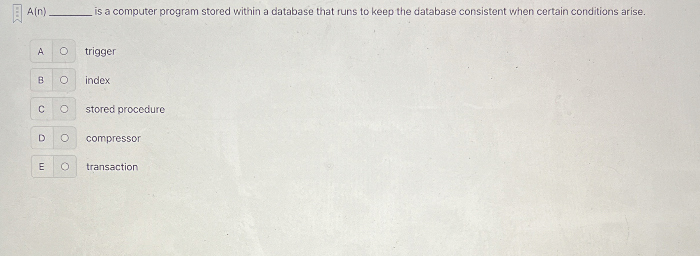 : A(n)q, is a computer program stored within a database that