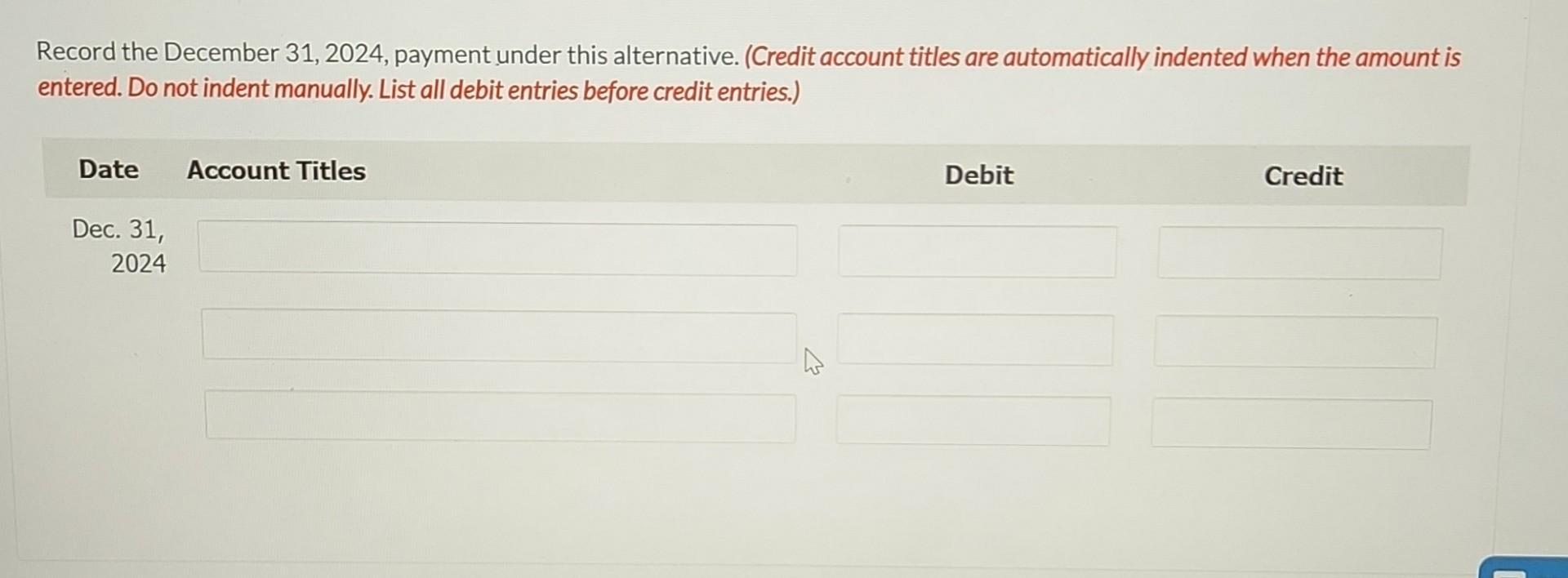 the order presented in the problem.) Assuming the blended payment option is
