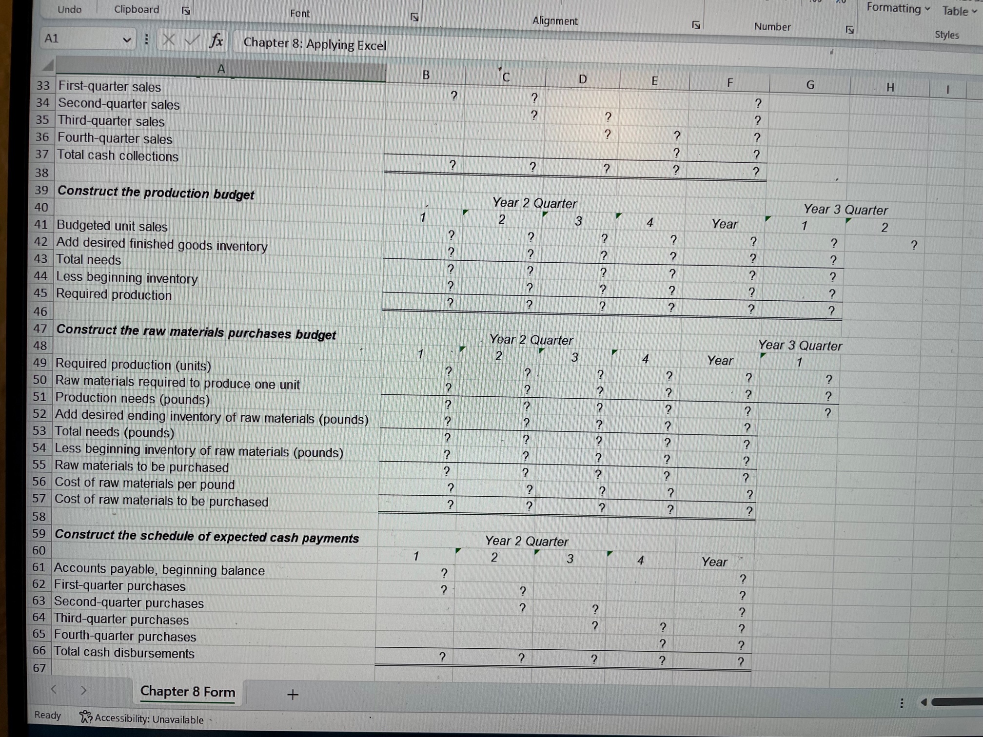 used to create your own worksheet version of the Review Problem in