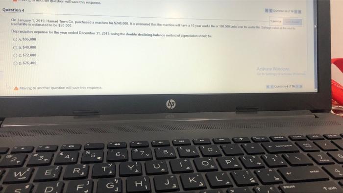  er question will save this response Question 4 On January 1,