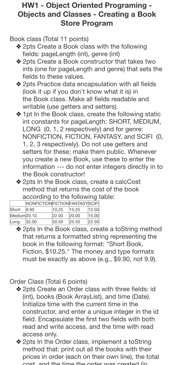 In eclipse if possible HW1 - Object Oriented Programing - Objects and