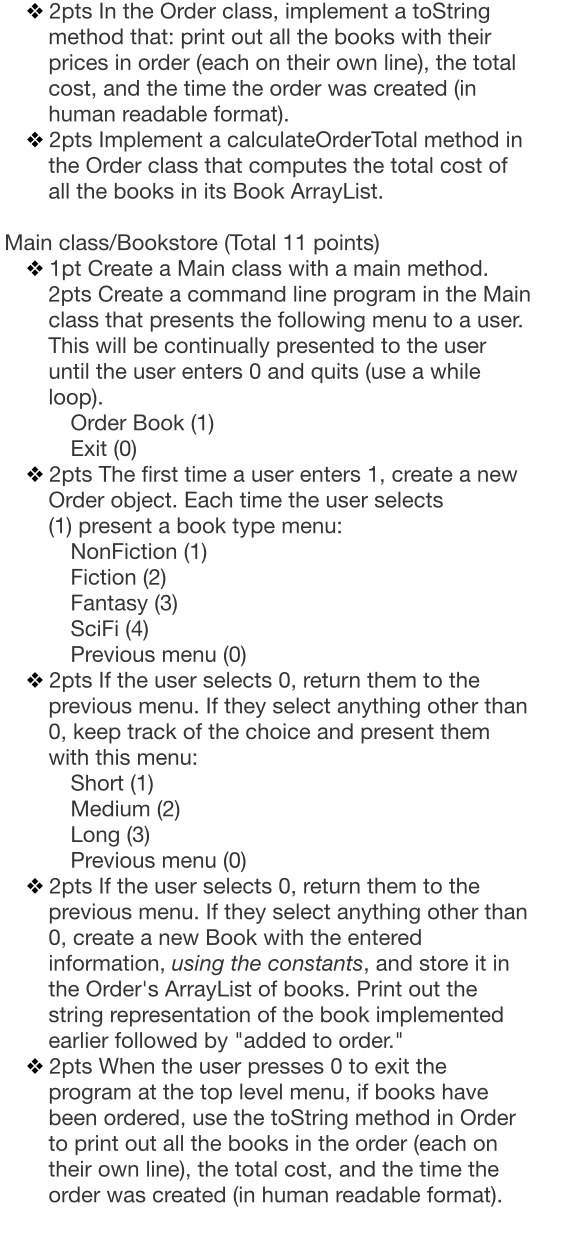 Classes - Creating a Book Store Program Book class (Total 11 points)