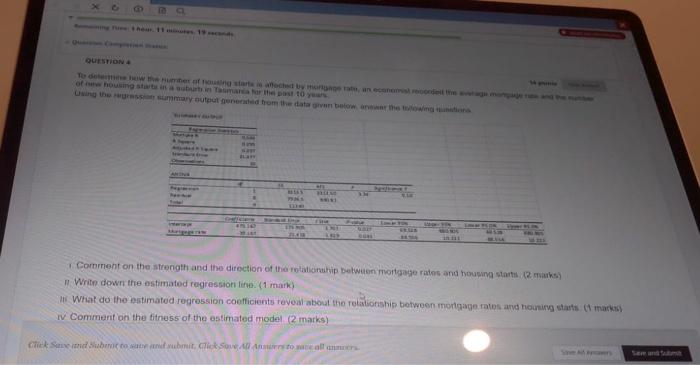  n. Write down the estimated regression lefue. (1 mark) A. Whial