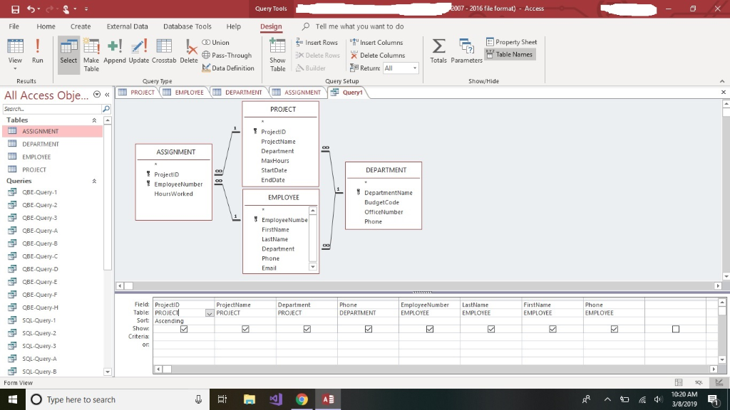 display all of the employees for each project, instead it only displays