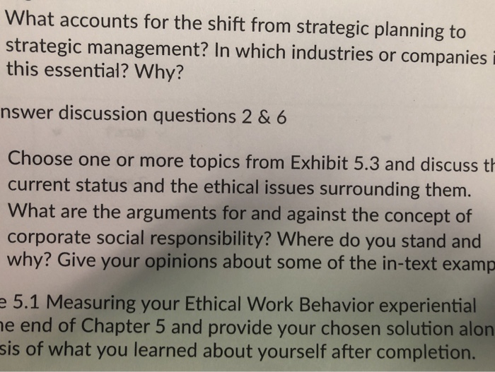 an organization? What accounts for the shift from strategic planning to strategic