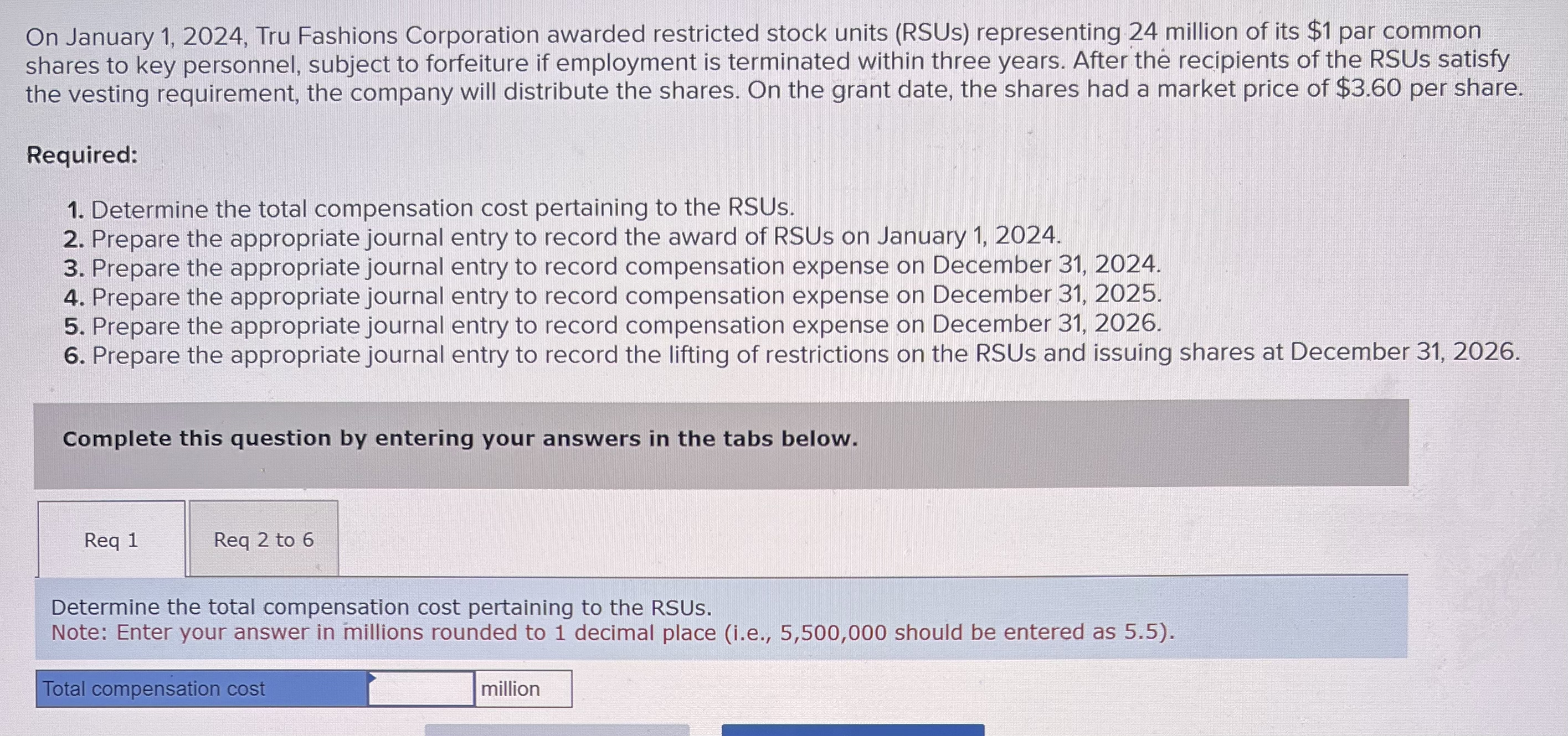  On January 1,2024, Tru Fashions Corporation awarded restricted stock units (RSUs)