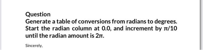 make it easy and clear the code Question Generate a table of