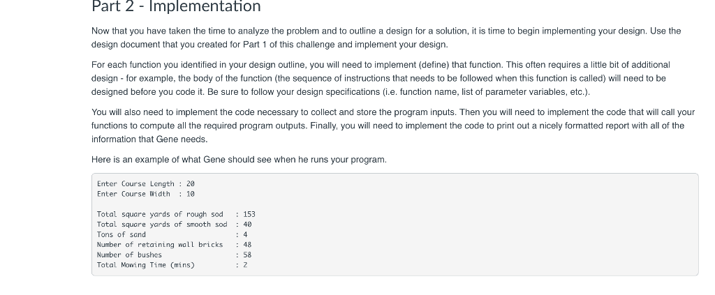 program that will be used to help determine what materials will be
