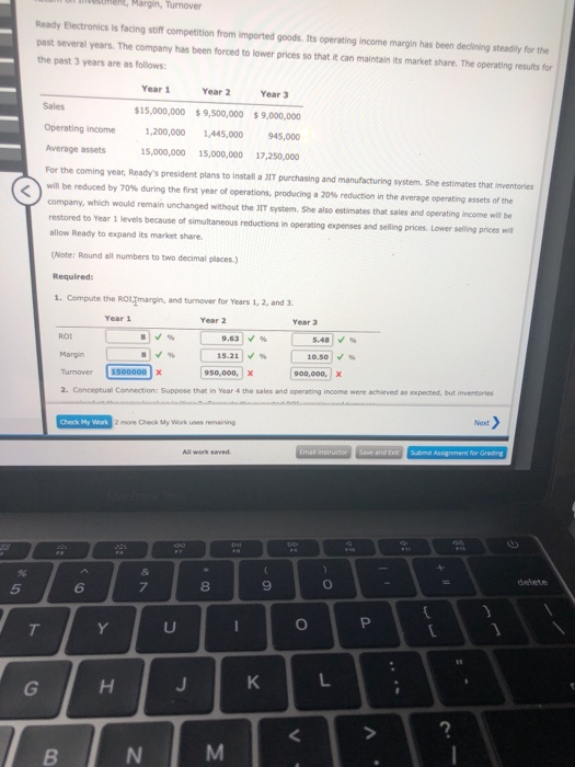  - Tumover Ready tedtronics is facing competition from imported goods. Its