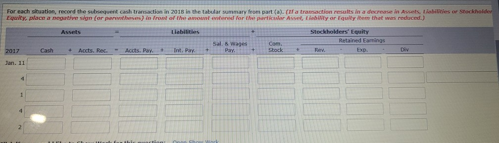 2017. The company adjusts its accounts annually. 1. 2. 3. The December