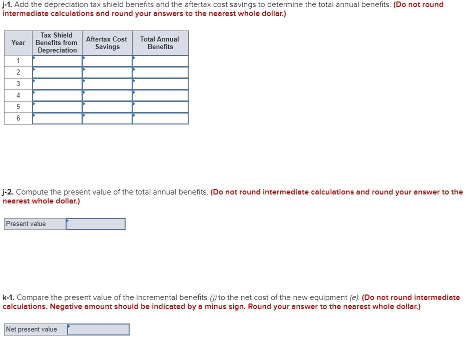 MACRS depreciation. Assume the new equipment would provide the following stream of