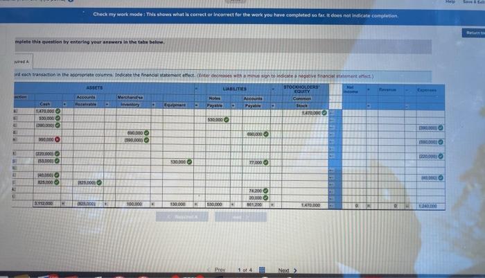 of the following transactions and adjustments that occurred during the first year
