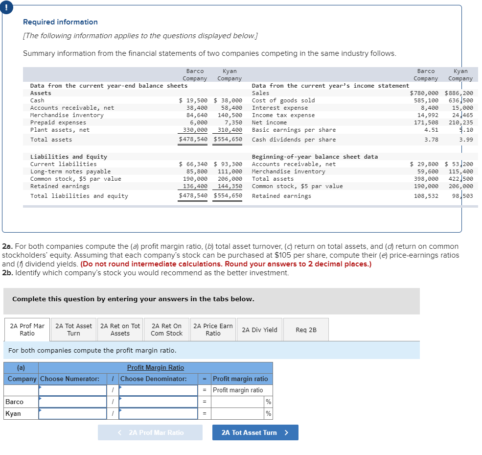 Required information [The following information applies to the questions displayed below.] Summary