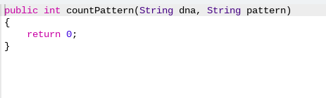 code is a String containing only the letters "C", "T", "G" or