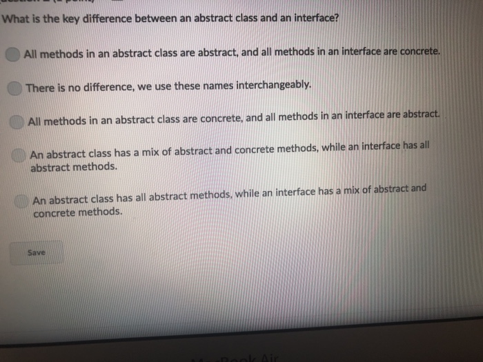  What is the key difference between an abstract class and an