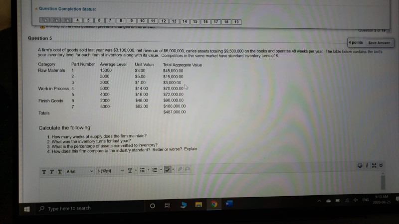 Question Completion Status: 4 9 10 11 12 13 14 15