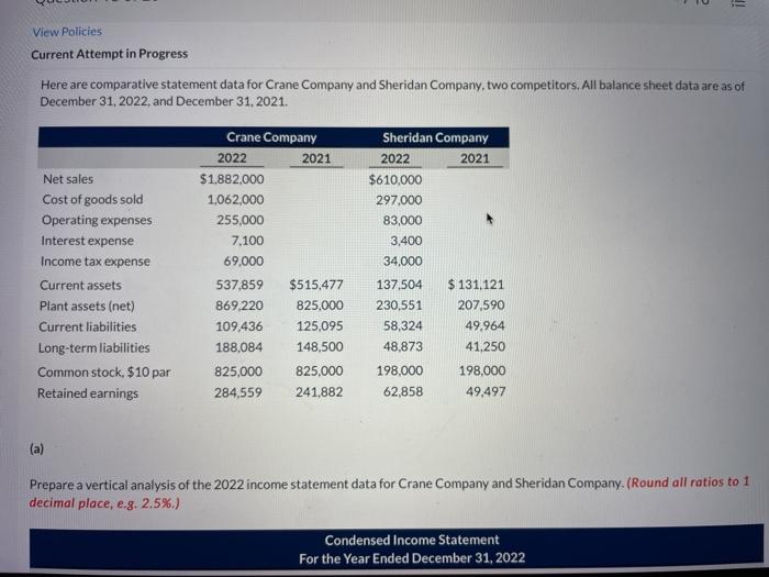  if View Policies Current Attempt in Progress Here are comparative statement