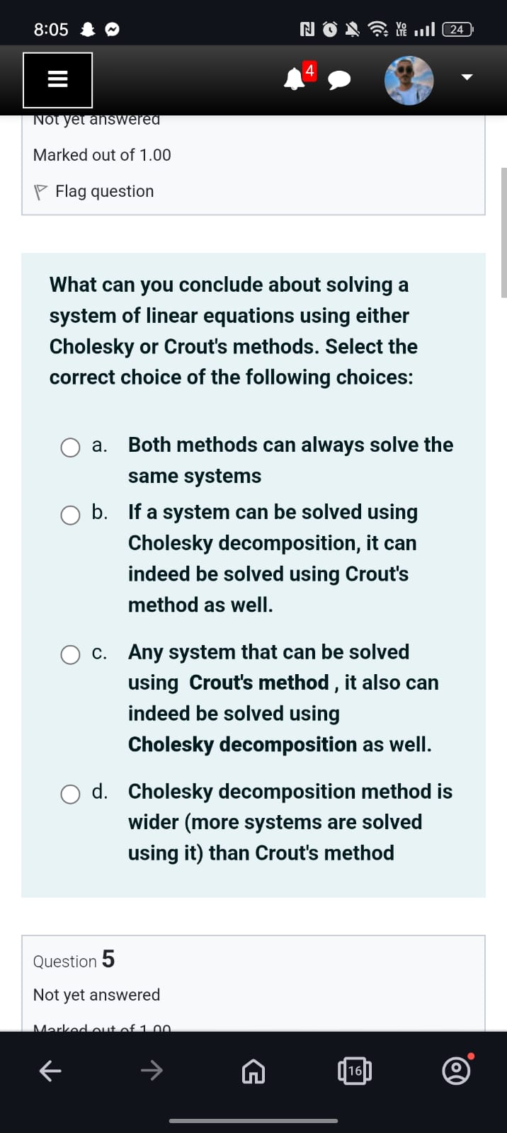 What can you conclude about solving a system of linear equations
