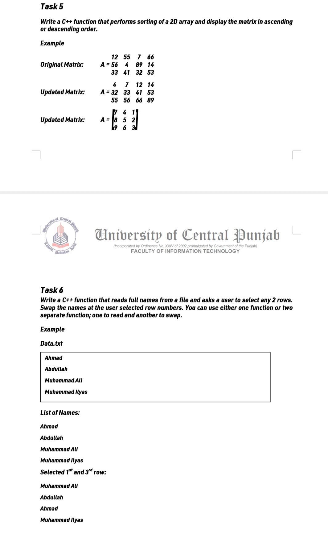 solve these task Write a C++ function that performs sorting of