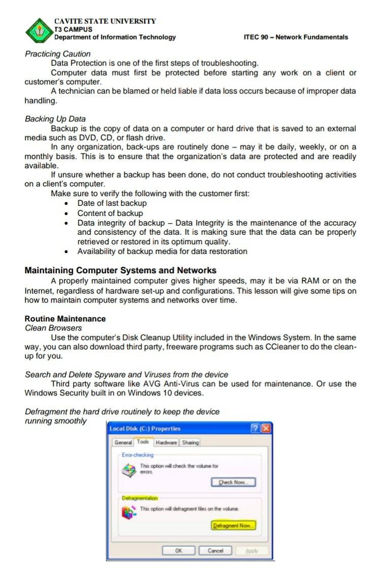  Question: Aside from the techniques discussed above on how to maintain