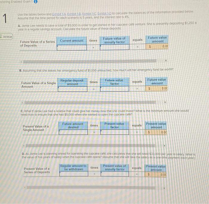  Octoring Enabled Exam 1 1 Use the tables below and Exhibit
