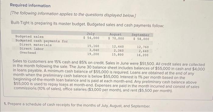 can someone please help me with this Required information [The following information