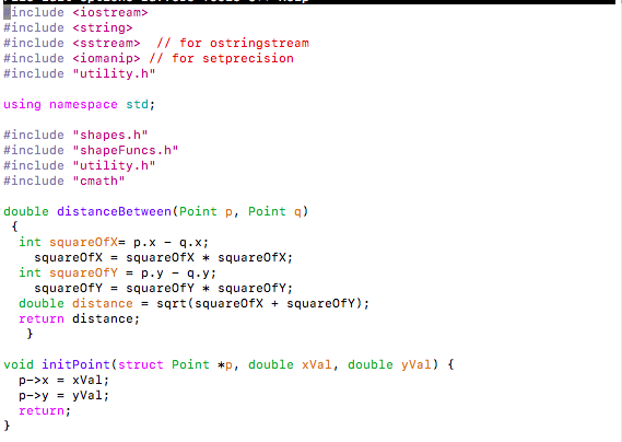 pointer diagram that shows the state of memory right before the initPoint