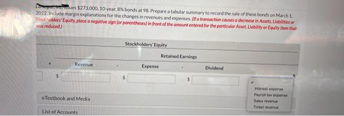 the sale of these bonds on March 1 . Stockholders' Equit), explanations