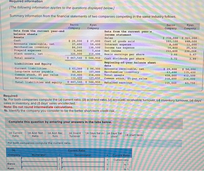 need done ASAP1 Complete this question by entering your answers in the