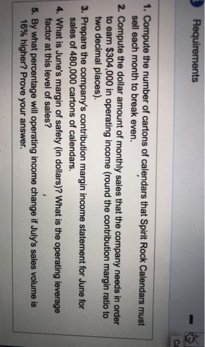 The company has fixed expenses of $1,065,000 each month plus variable expenses