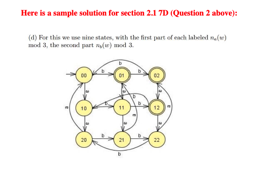 part D is at the bottom of this document) Find dfa's for