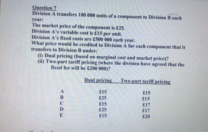 on a monthly basis for ten years starting in one year's time.