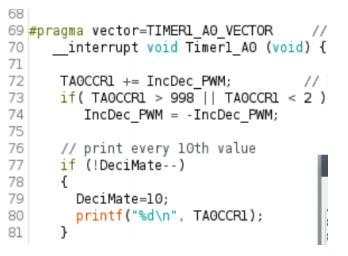  1. ISR to change duty cycle 2. Which timer is the