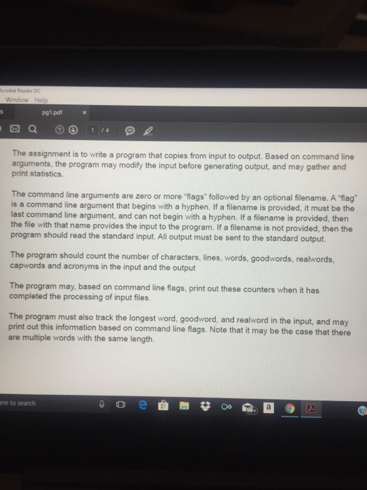 from a file, or from standard input, and performing some analysis based