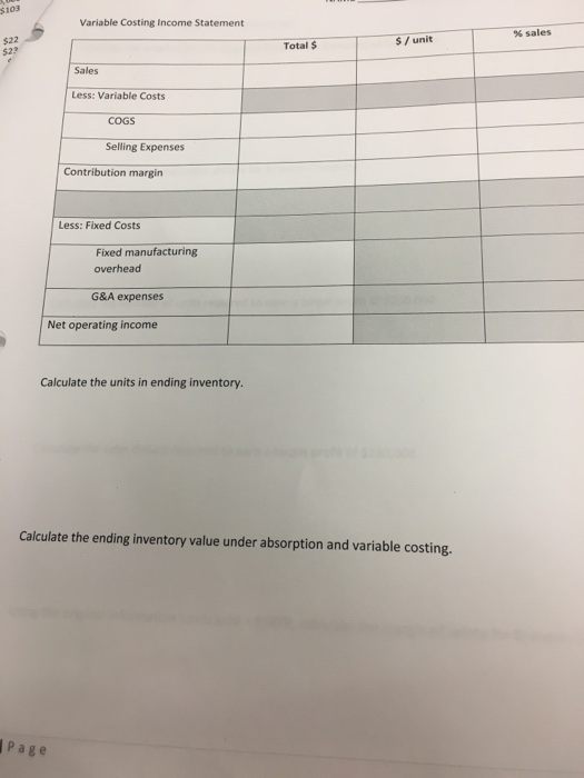 started operations this month. It had no inventory on hand at the