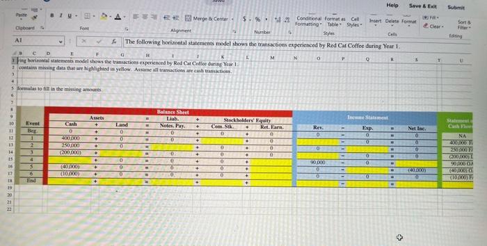 to help calculate the missing amounts in the incomplete horizontal statements model.