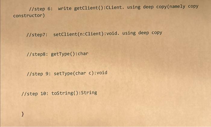 the stanting balance at 8.8. =7 public client(String n, string f )