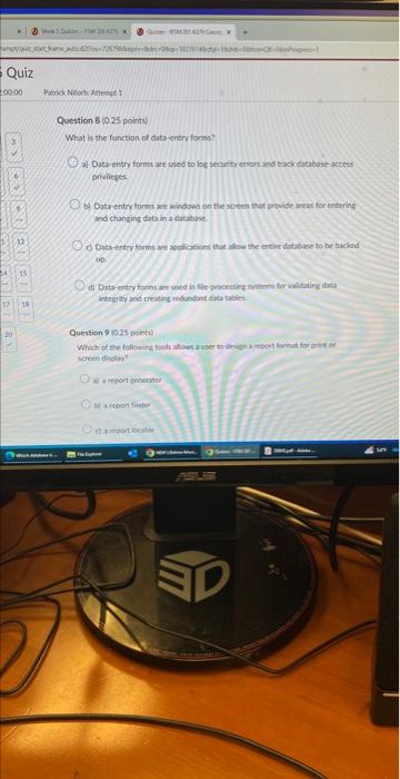  What is the function of dita entry focms? a) Data.entry foms