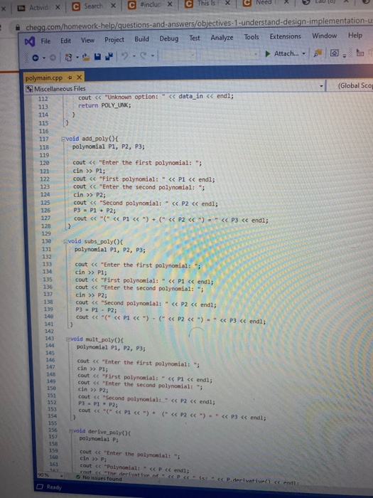 4. Derivative - given a polynomial P, finds its derivative. 5. Indefinite