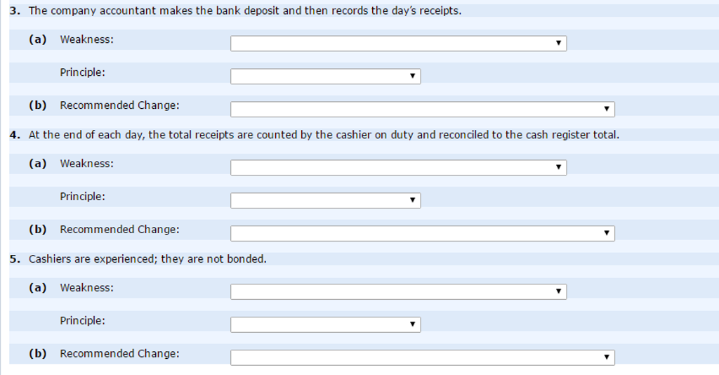 used at Torres Company for over-the-counter cash receipts. Fareach procedure ecpera (a)