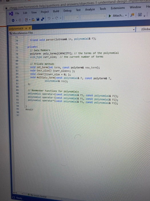 the array represents a term in the polynomial. The array will have