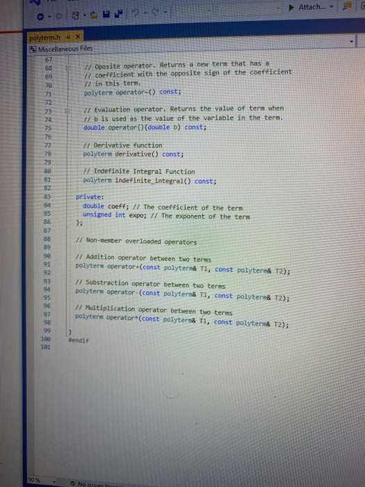 olynomial. The terms will be stored in an array of terms called