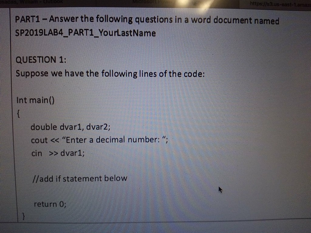 What's the solution for this c++ problem? QUESTION3: Using the following chart,