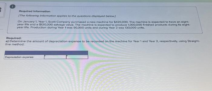  please answer full question Piequired Information The fodowing information applves to