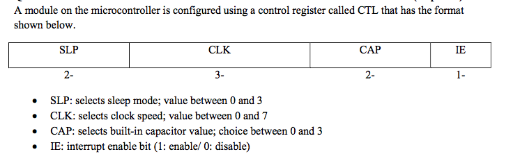  Part a) Write a line of code that configures the module