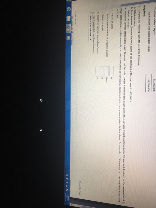 the financial statements of Evergreen Company: Sales revenue Cost of goods sold