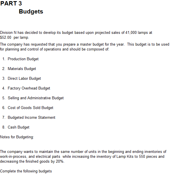 to be used for planning and control of operations and should be