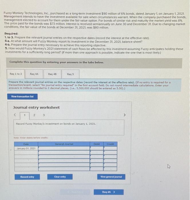 Hi I need help answer the following question Fuzzy Monkey Technologies, Inc.,